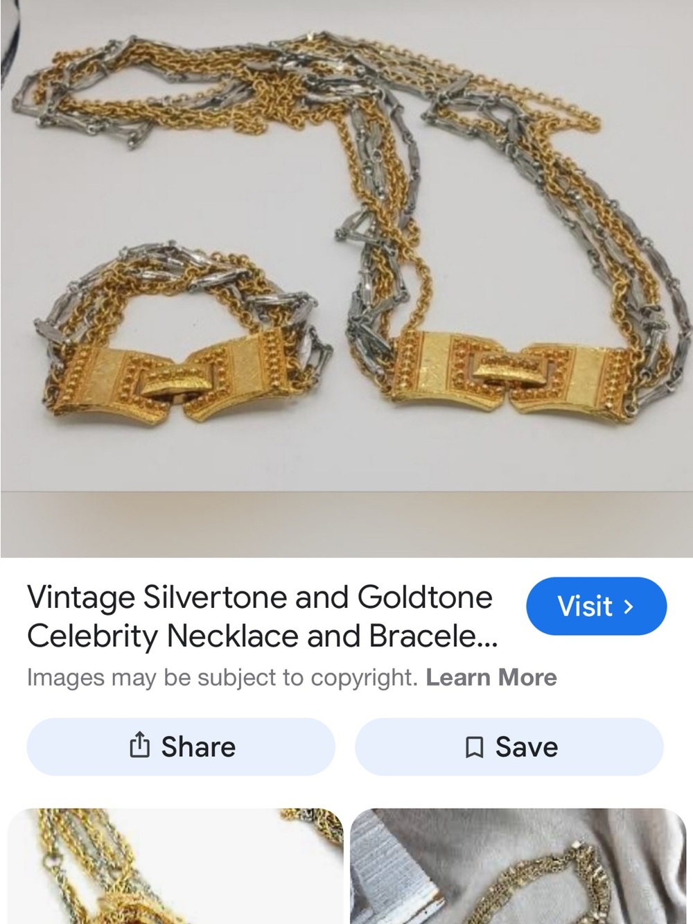 Premier Designs Gold and Silvertone Multi-Chain Necklace & Bracelet Set